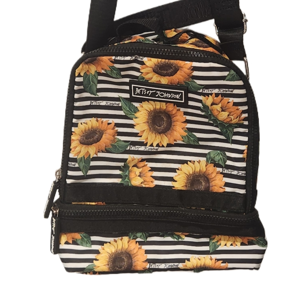 Betsey Johnson Sunflower Striped Lunchkit Couple Small Flaws Good Size